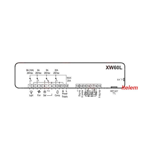 Régulateur thermostat armoire réfrigérée DIXELL XW60L-5N0D1-X 230V WG7RENC5XH