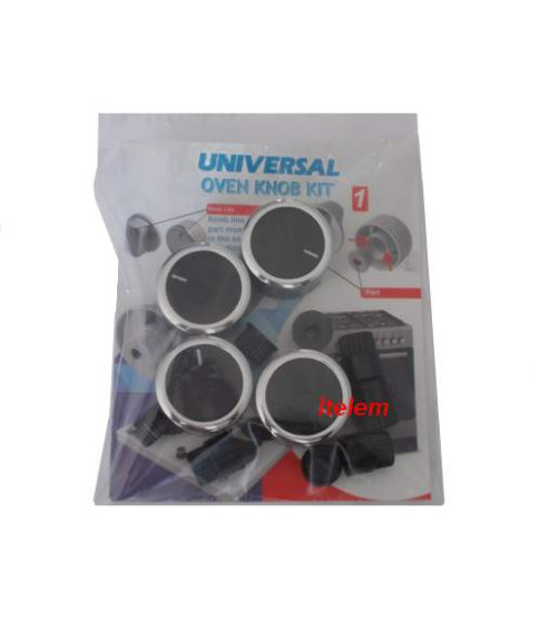 Manettes universelles noires table de cuisson