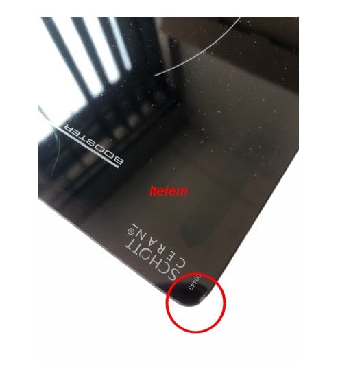Dessus verre vitrocéramique table à induction Brandt AS0019665