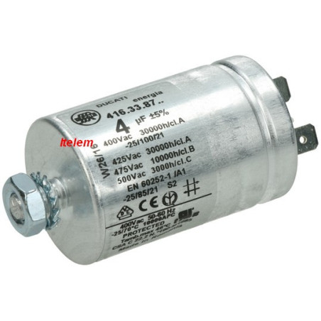 Condensateur de démarrage 4µF lave-vaisselle Whirlpool 481212118277