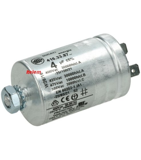Condensateur de démarrage 4µF lave-vaisselle Whirlpool 481212118277
