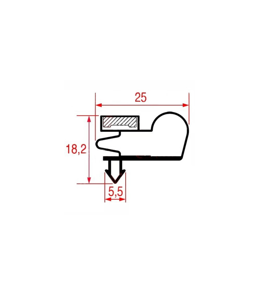 Joint de porte 630 x 425 mm comptoir réfrigéré Desmon H25-0054