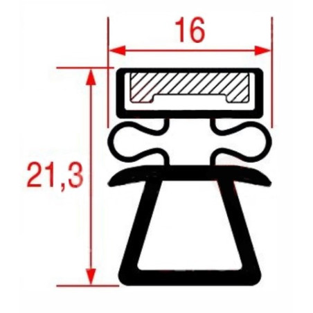 Joint de porte 386 x 200 mm table réfrigérée Franke