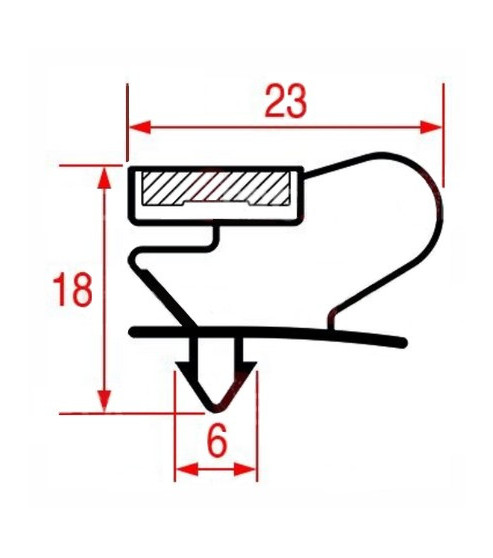 Joint de porte 386 x 172 mm table réfrigérée Angelo