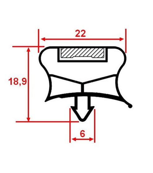 Joint de porte armoire réfrigérée Zanussi