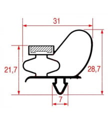 Joint de porte 720 x 450 mm tour réfrigéré Ime-Turbo
