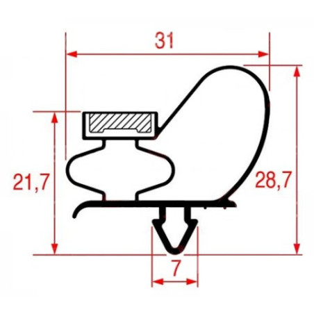 Joint de porte 720 x 450 mm tour réfrigéré Ime-Turbo