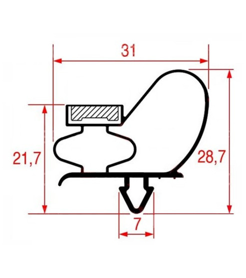 Joint de porte 720 x 450 mm tour réfrigéré Ime-Turbo