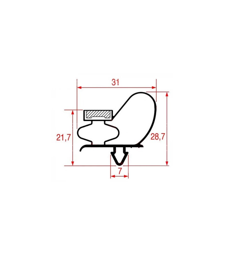 Joint de porte 730 x 580 mm table réfrigérée Ime-Turbo