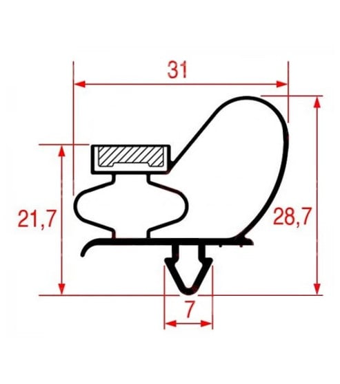 Joint de porte 730 x 580 mm table réfrigérée Ime-Turbo