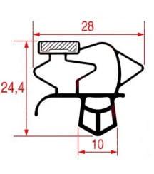 Joint de porte 1550 x 660 mm armoire réfrigérée Bonnet 74306