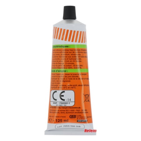 Mastic silicone translucide 125 ml Geb