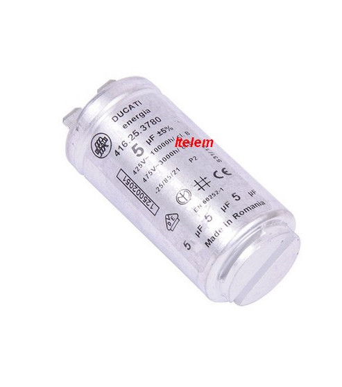 Condensateur démarrage moteur 5 µF sèche-linge Zanussi 1250020516
