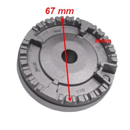 Couronne de brûleur semi-rapide 67 mm table de cuisson Proline 37001477