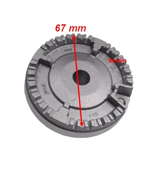 Couronne de brûleur semi-rapide 67 mm table de cuisson Proline 37001477