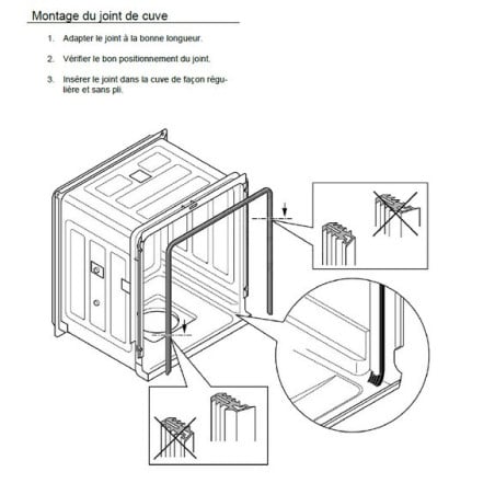 Notice montage joint porte lave-vaisselle Bosch Siemens 00263096