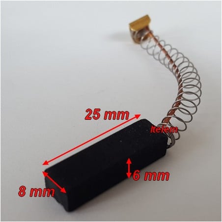 Charbons moteur aspirateur 25 x 8 x 6 mm
