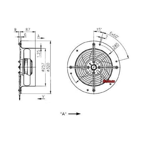 Moteur ventilateur W2E250-CM06-06 cellule de refroidissement