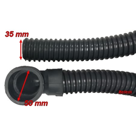 Tuyau De Vidange Pour Comac L16 Et Vispa 35B/35E - Noir, 20 Mm, 1600 Mm - Compatible OEM 421746