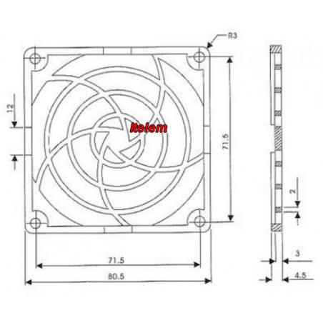 Filtre ventilateur compact 80X80