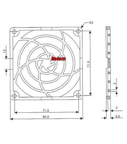 Filtre ventilateur compact 80X80