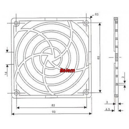 Kit filtre complet 92x92 mm