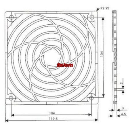 Filtre ventilateur compact 119X119 mm