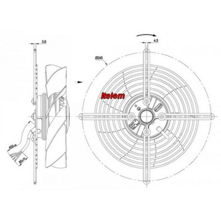 Ventilateur hélicoïde S2E200-BI38-01