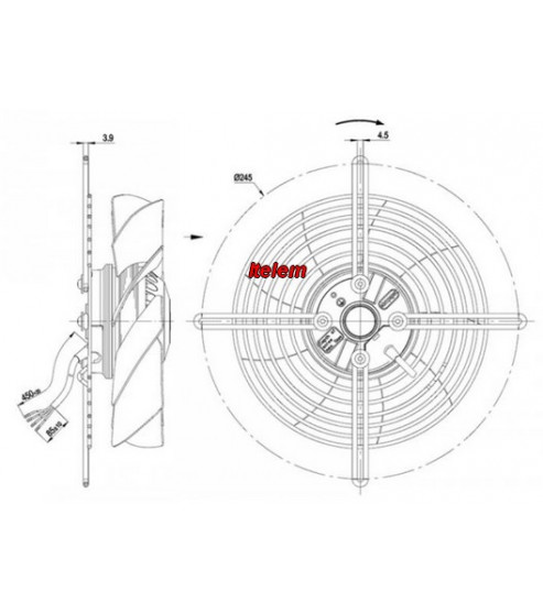 Ventilateur hélicoïde S2E200-BI38-01