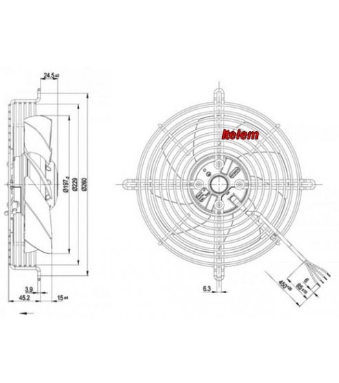 Ventilateur hélicoïde S2E200-AH38-01