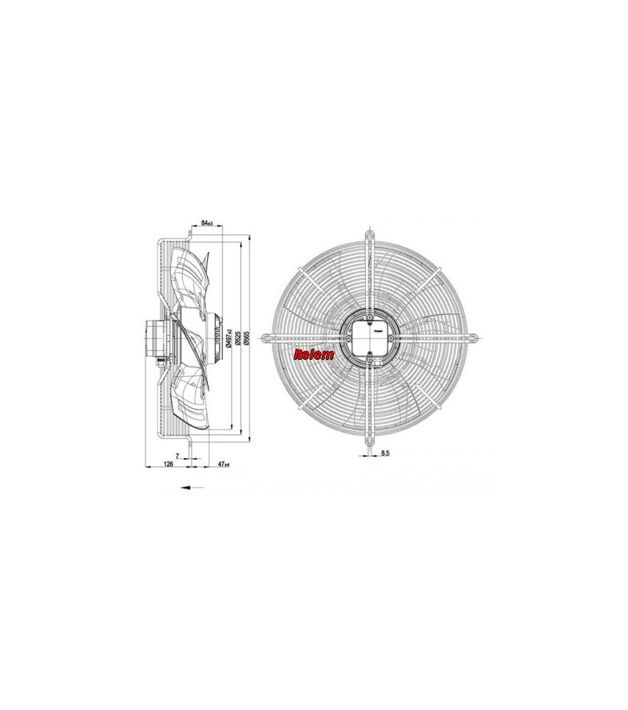 Ventilateur hélicoïde S4D500-AM03-01 Ebmpapst - MVI
