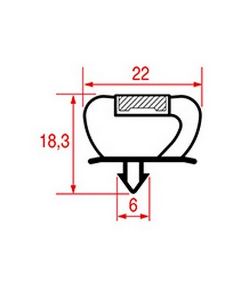 Joint de porte saladette 535 x 425 mm
