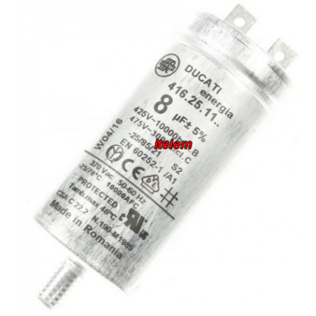 Condensateur de démarrage 8µF lave-vaisselle