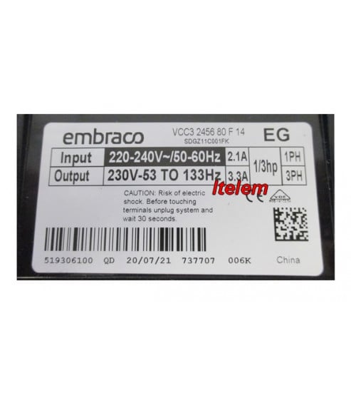 MODULE COMPRESSEUR INVERTER VCC3-VEM5Z X11 pour REFRIGERATEUR LIEBHERR - 6143324