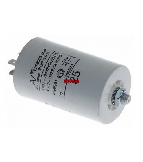 Condensateur de démarrage 25 µF lave-linge Electrolux 50269058009
