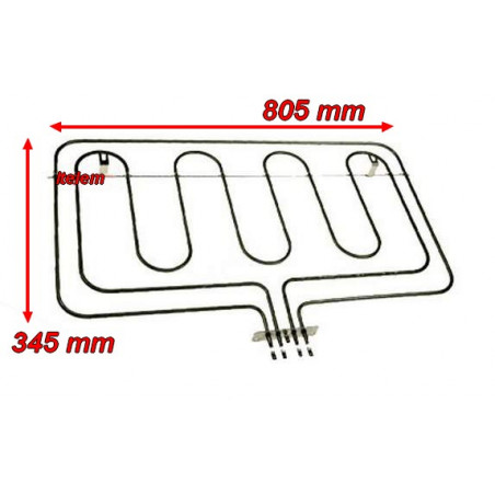 Résistance de voûte et grill 805 mm x 345 mm four Smeg 806890486
