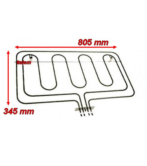 Résistance de voûte et grill 805 mm x 345 mm four Smeg 806890486