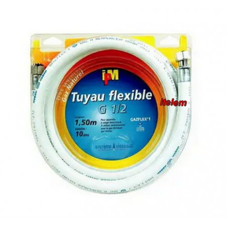 Tuyau flexible gaz naturel 1.5m à visser