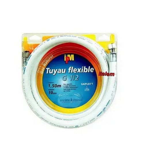 Tuyau flexible gaz naturel 1.5m à visser