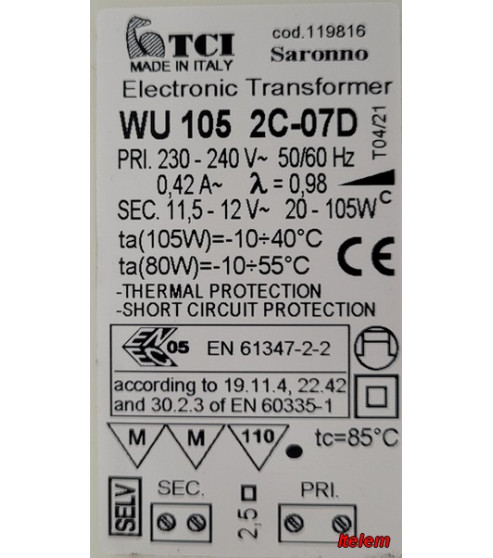 Transformateur hotte Ikea 481214288177
