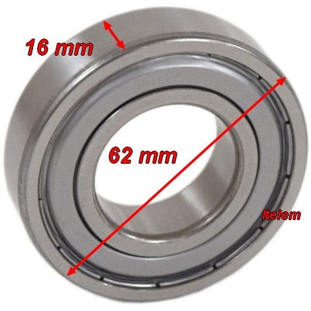 Roulement de palier 30 x 62 x 16 mm lave-linge Faure 50269560004