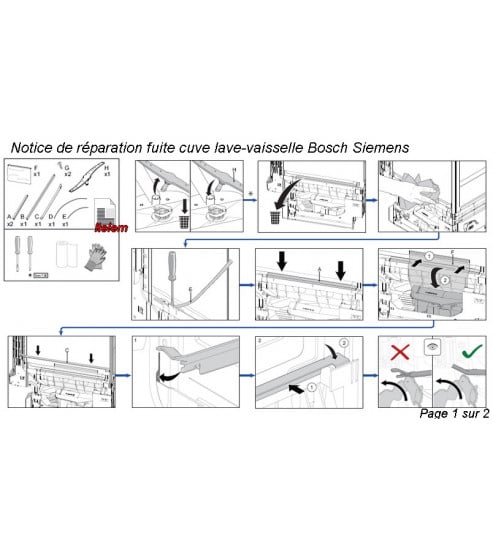 Notice Kit de réparation cuve lave-vaisselle Siemens 11026549