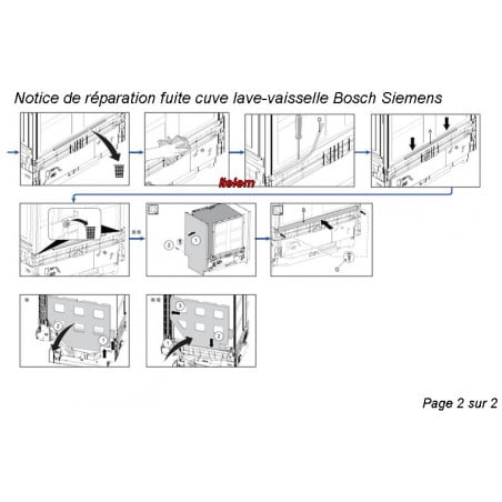 Notice Kit de réparation cuve lave-vaisselle Bosch 11026549