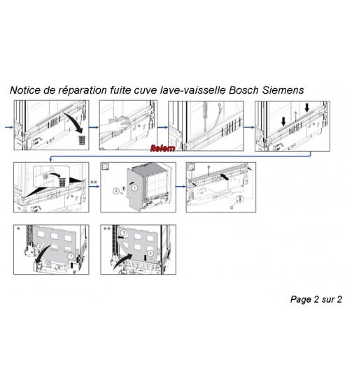 Notice Kit de réparation cuve lave-vaisselle Bosch 11026549
