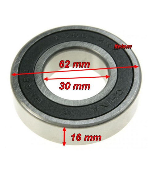 Roulement de palier 30 x 62 x 16 mm lave-linge Samsung 12938100000128