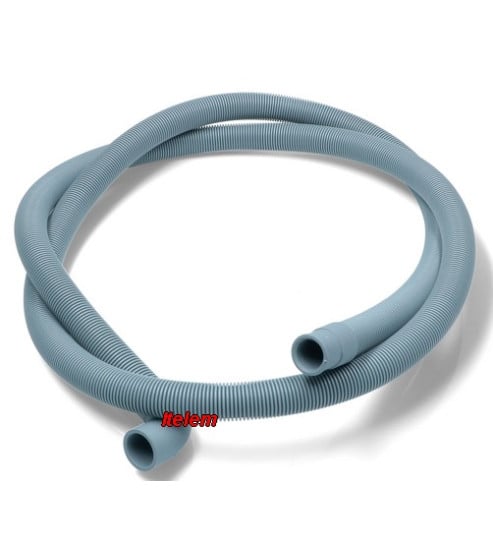 Tuyau vidange lave-linge lave-vaisselle 2m coudé/droit 21/22 mm