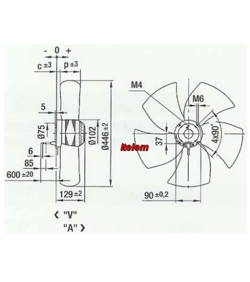Ventilateur ebmpapst A6E450-AP02-01