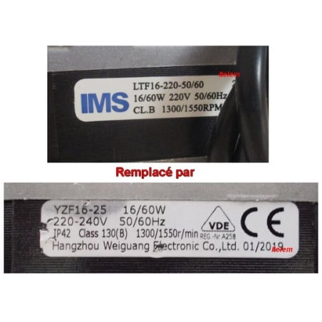 Moteur ventilateur IMS LTF16-220-50/60 16/60W