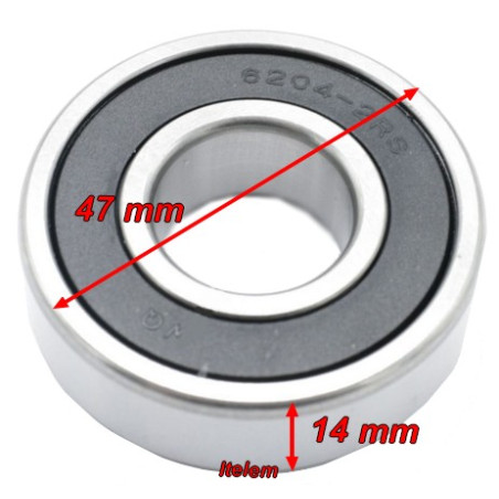 Cuscinetti A Sfera 6204 Con Scanalature, 20x47x14 Mm, Doppia Guarnizione In Gomma, ABEC-5 In Acciaio Cromato, Pre-lubrificati. Ideali Per Macchine Da Giardino E Giocattoli.