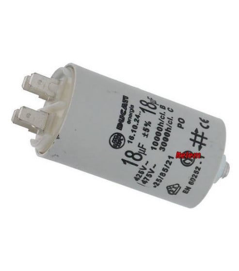 Condensateur de démarrage 18 µF lave-linge sèche-linge 41610.2464